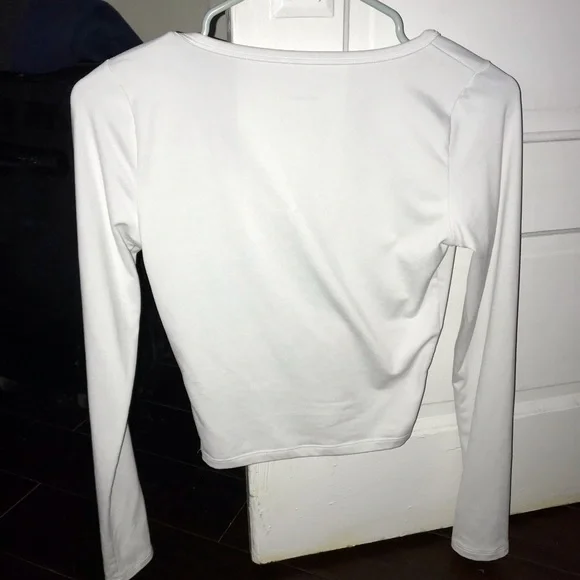 Hollister White Long Sleeve Henley Layering Top - Picture 4 of 6